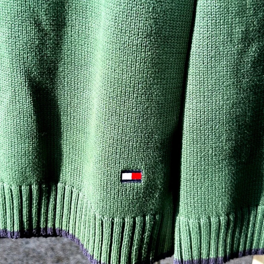 Tommy Hilfiger Men's Green‎ Knit Sweater Crew Neck Preppy Grandpa 90s Large